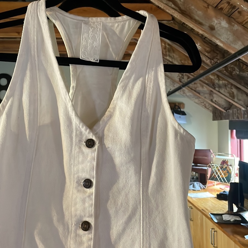 White Denim Mini Dress - Picture 2 of 3